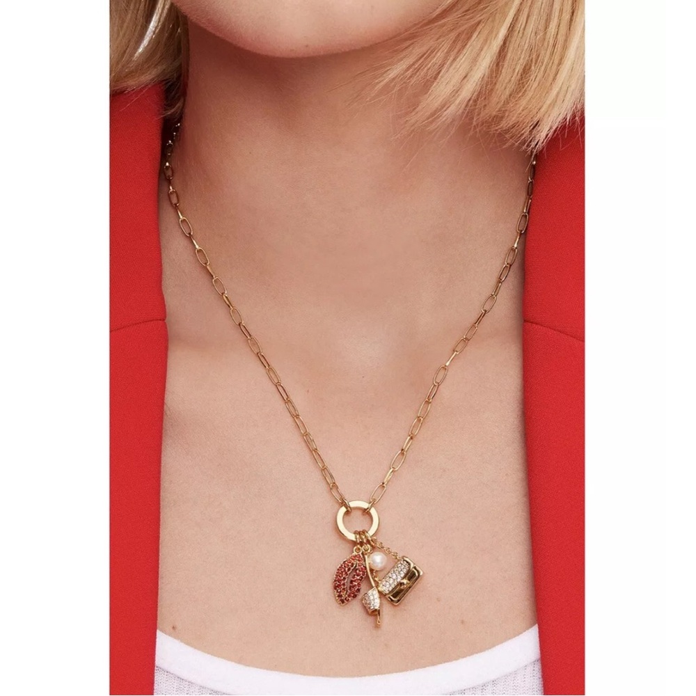 Kate Spade Lipstick, high heels and a bag Pendant Necklace